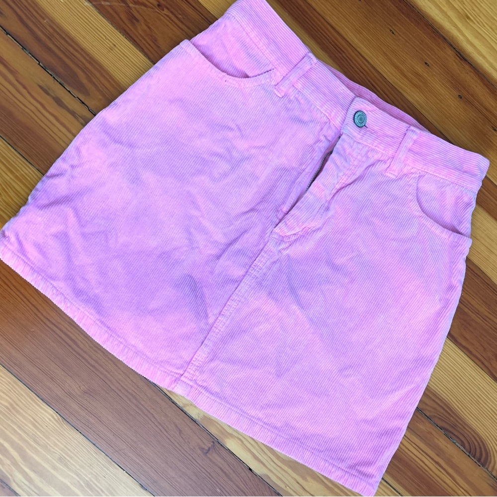 Pink Corduroy Skirt